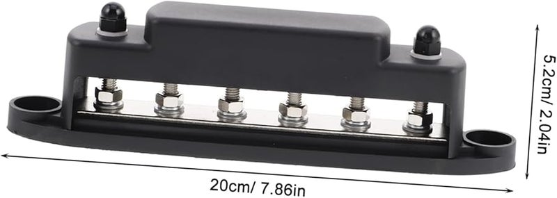 Black Power Distribution Terminal Block High Conductivity Busbar for RV Yacht Automotive Easy Installation - Image 2